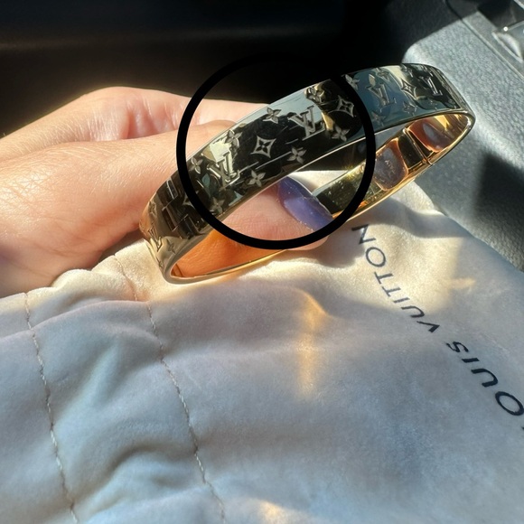 Authentic Louis Vuitton Nanogram Cuff LV Bracelet - Picture 12 of 15
